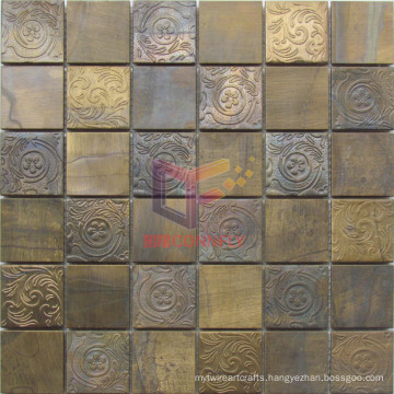 Copper with Flower Pattern Metal Mosaic (CFM932)